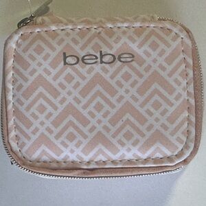 BEBE Pink & White Small Mini Pouch